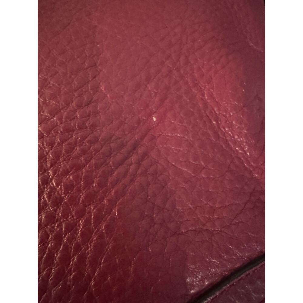 Coach Burgundy Pebbled Leather Chain Duffle Crossbody Shoulder Bag - Picture 7 of 12
